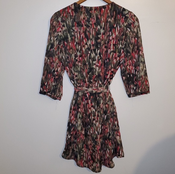 *IZ Byer* Sheer Smeared Abstract Peasant Dress - Picture 5 of 7